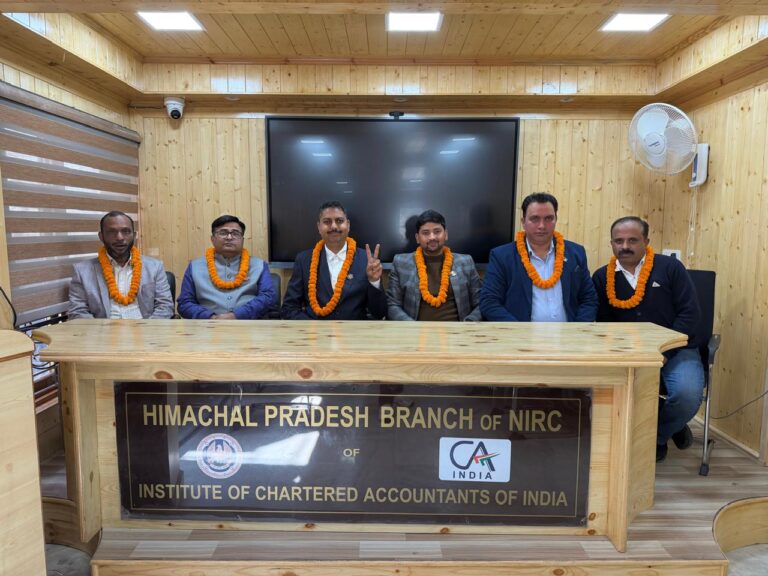 ICAI हिमाचल शाखा की नई कार्यकारिणी का गठन, सीए चेतन कुमार बने अध्यक्ष